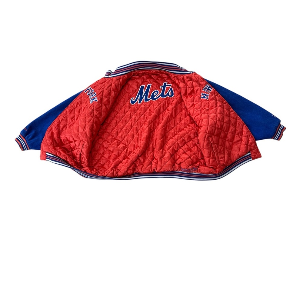 Mitchell & Ness NY Mets Cooperstown Collection Reversible Varsity Jacket - Picture 2 of 12